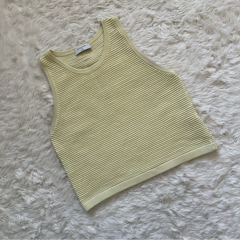 Aritzia Ribbed Knit Tank Top in Light Green